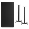 30'' x 60'' Rectangular Black Table Top with 22'' x 22'' Bar Height Table Bases - Flash Furniture