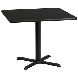 36'' Square Black Laminate Table Top with 30'' x 30'' Table Height Base - Flash Furniture