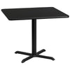 36'' Square Black Laminate Table Top with 30'' x 30'' Table Height Base - Flash Furniture