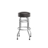 Bruno Double Ring Chrome Barstool with Dark Brown Seat - Flash Furniture