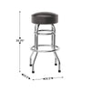 Bruno Double Ring Chrome Barstool with Dark Brown Seat - Flash Furniture