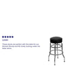 Double Ring Chrome Barstool with Black Seat - Flash Furniture