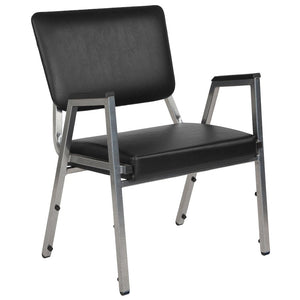 1000 lb. Rated Black Medical Reception Arm Chair with 3/4 Panel Back - Flash Furniture