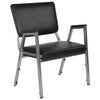 1000 lb. Rated Black Medical Reception Arm Chair with 3/4 Panel Back - Flash Furniture