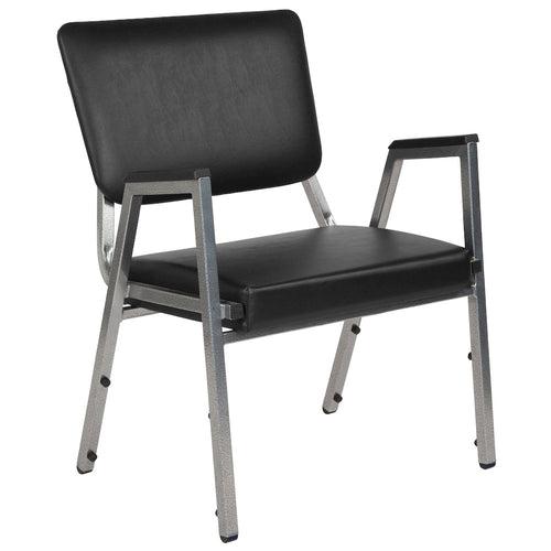 1000 lb. Rated Black Medical Reception Arm Chair with 3/4 Panel Back - Flash Furniture