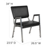 1000 lb. Rated Black Medical Reception Arm Chair with 3/4 Panel Back - Flash Furniture