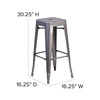30'' High Backless Clear Coated Metal Indoor Barstool with Square Seat - Flash Furniture