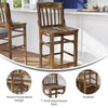 HERCULES School House Back Antique Copper Wood Restaurant Barstool - Flash Furniture