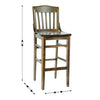 HERCULES School House Back Antique Copper Wood Restaurant Barstool - Flash Furniture