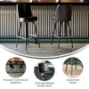 James Commercial Grade Metal Barstool with Dark Brown Swivel Bucket Seat - Flash Furniture