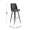 James Commercial Grade Metal Barstool with Dark Brown Swivel Bucket Seat - Flash Furniture