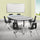 Mobile 76'' Wave Activity Table Set with 18'' Student Stack Chairs, Grey/Black - Flash Furniture