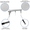 86'' Oval Wave Activity Table Set with 18'' Student Stack Chairs, Grey/Black - Flash Furniture