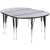 2 Piece 76'' Wave Grey Thermal Activity Table Set - Standard Height Legs - Flash Furniture