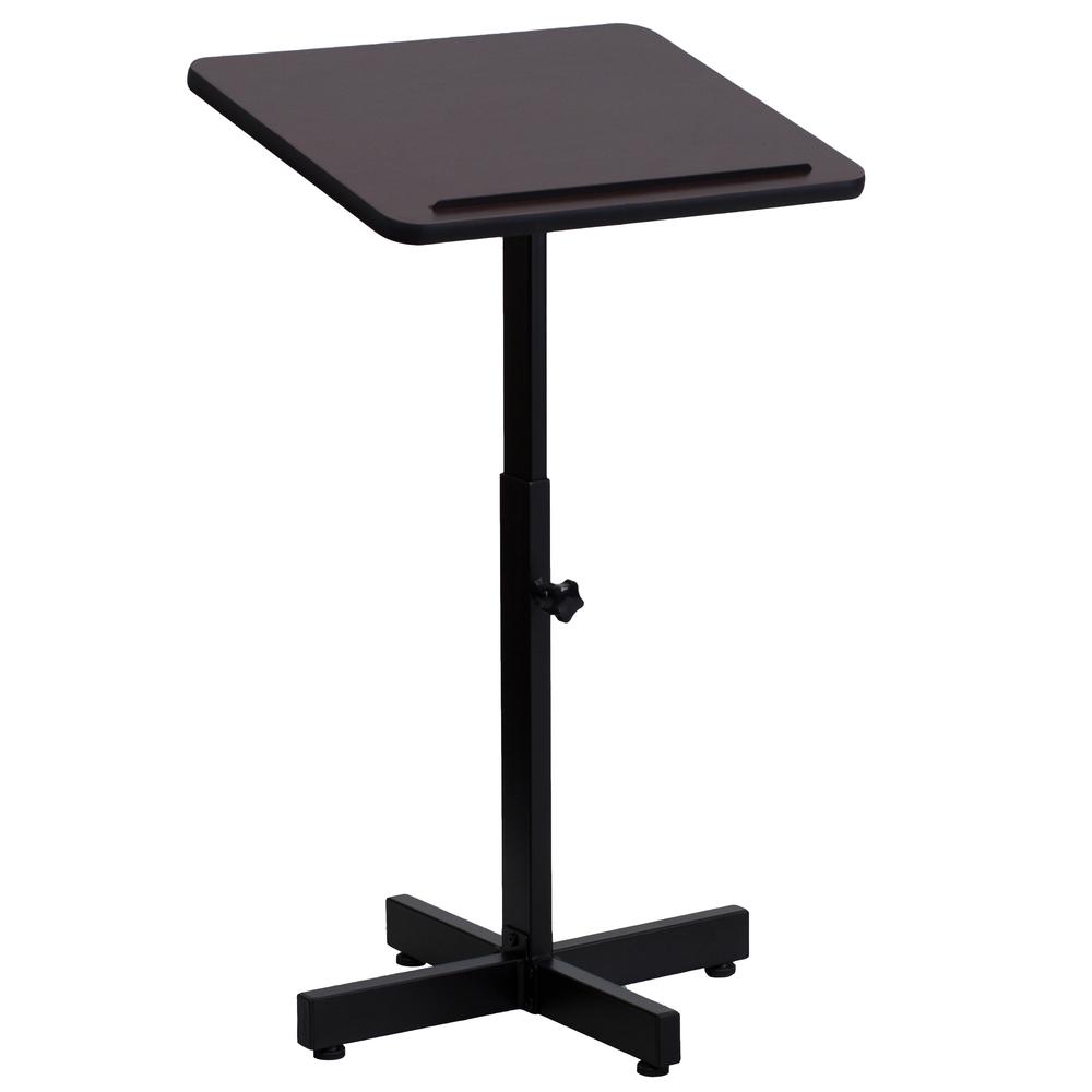 Adjustable Height Metal Lectern in Mahogany - Flash Furniture