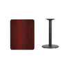 24'' x 30'' Rectangular Mahogany Table Top with 18'' Round Table Height Base - Flash Furniture