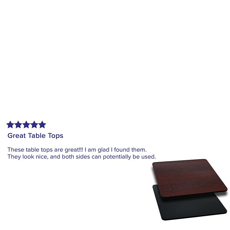 36'' Square Table Top with Black or Mahogany Reversible Laminate Top - Flash Furniture