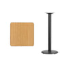 24'' Square Natural Laminate Table Top with 18'' Round Bar Height Table Base - Flash Furniture