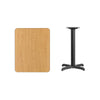 24'' x 30'' Rectangular Natural Table Top with 22'' x 22'' Table Height Base - Flash Furniture