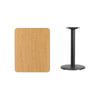 24'' x 30'' Rectangular Natural Table Top with 18'' Round Table Height Base - Flash Furniture