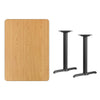 30'' x 42'' Rectangular Natural Table Top with 5'' x 22'' Table Height Bases - Flash Furniture