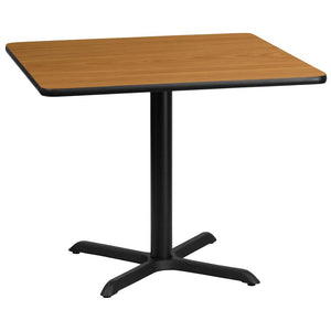 36'' Square Natural Laminate Table Top with 30'' x 30'' Table Height Base - Flash Furniture