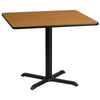 36'' Square Natural Laminate Table Top with 30'' x 30'' Table Height Base - Flash Furniture
