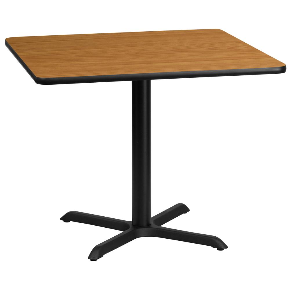 36'' Square Natural Laminate Table Top with 30'' x 30'' Table Height Base - Flash Furniture