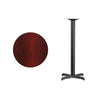 24'' Round Mahogany Laminate Table Top with 22'' x 22'' Bar Height Table Base - Flash Furniture