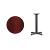 24'' Round Mahogany Laminate Table Top with 22'' x 22'' Table Height Base - Flash Furniture