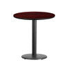 24'' Round Mahogany Laminate Table Top with 18'' Round Table Height Base - Flash Furniture