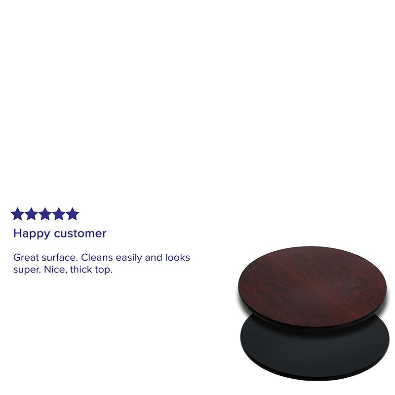 24'' Round Table Top with Black or Mahogany Reversible Laminate Top - Flash Furniture