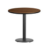 30'' Round Walnut Laminate Table Top with 18'' Round Table Height Base - Flash Furniture
