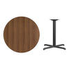 36'' Round Walnut Laminate Table Top with 30'' x 30'' Table Height Base - Flash Furniture