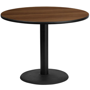 42'' Round Walnut Laminate Table Top with 24'' Round Table Height Base - Flash Furniture
