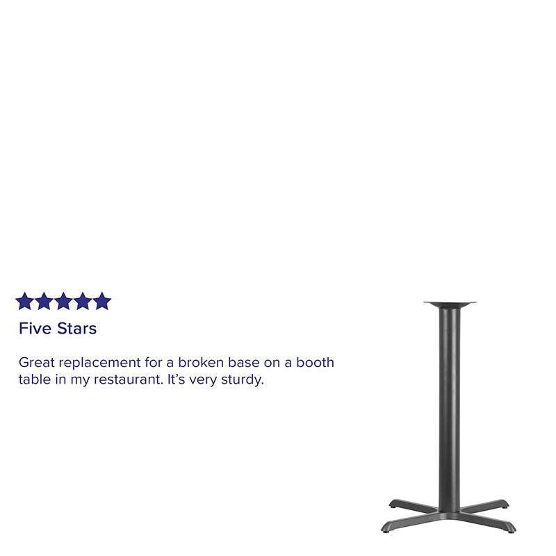 33'' x 33'' Restaurant Table X-Base with 4'' Dia. Bar Height Column - Flash Furniture