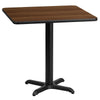 24'' Square Walnut Laminate Table Top with 22'' x 22'' Table Height Base - Flash Furniture