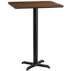 30'' Square Walnut Laminate Table Top with 22'' x 22'' Bar Height Table Base - Flash Furniture