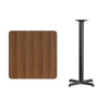 30'' Square Walnut Laminate Table Top with 22'' x 22'' Bar Height Table Base - Flash Furniture