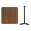 36'' Square Walnut Laminate Table Top with 30'' x 30'' Bar Height Table Base - Flash Furniture