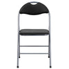 HERCULES Series Black Vinyl Metal Folding Chair with Carrying Handle - Flash Furniture