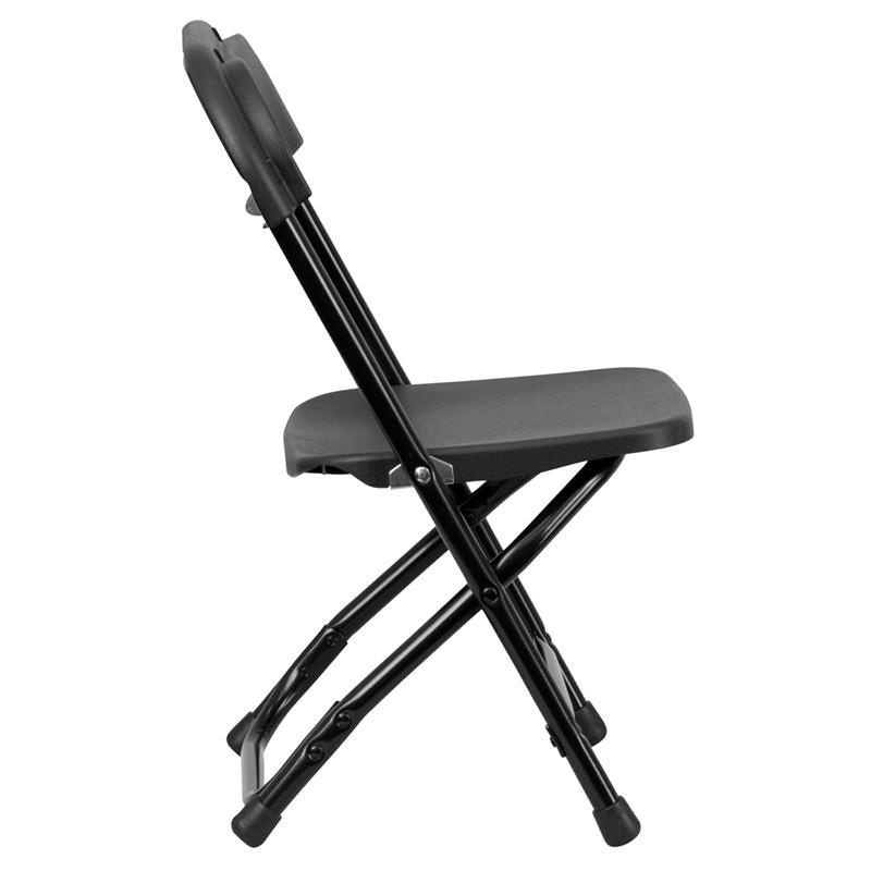 Kids Black Plastic Folding Chair - Flash Furniture