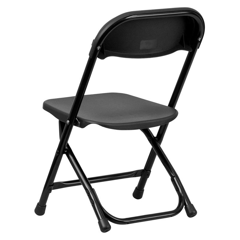 Kids Black Plastic Folding Chair - Flash Furniture