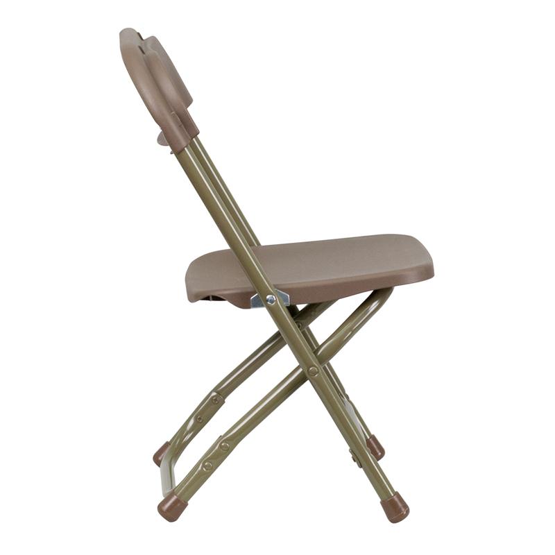 Kids Brown Plastic Folding Chair - Flash Furniture