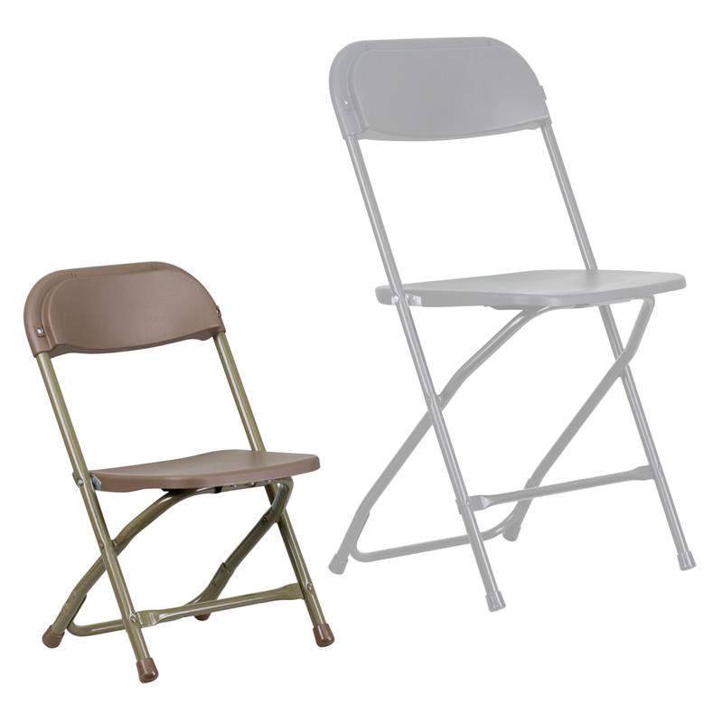 Kids Brown Plastic Folding Chair - Flash Furniture