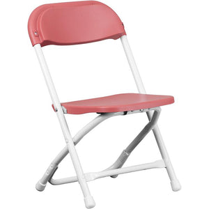 Kids Burgundy Plastic Folding Chair - Flash Furniture