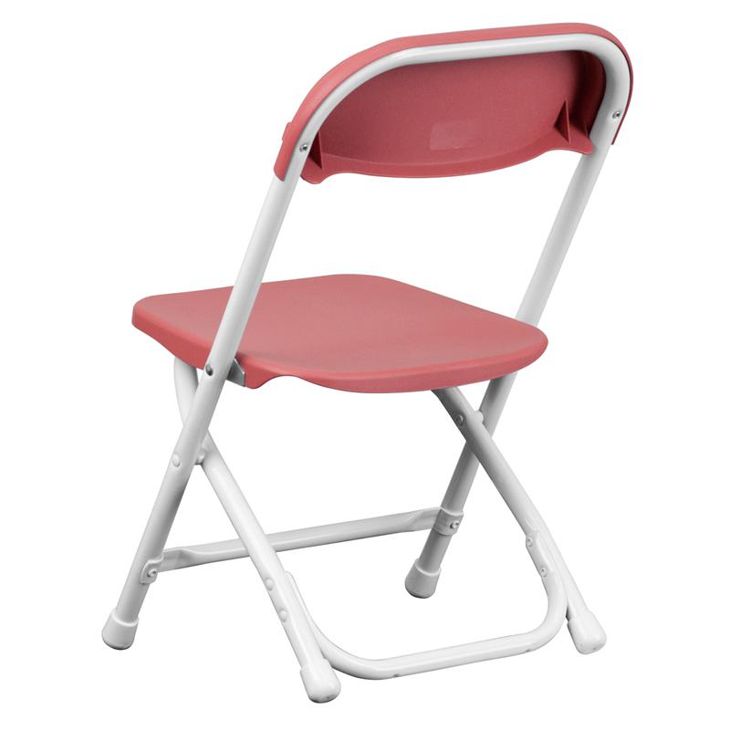 Kids Burgundy Plastic Folding Chair - Flash Furniture