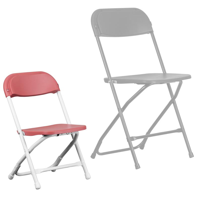 Kids Burgundy Plastic Folding Chair - Flash Furniture