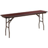 6-Foot Mahogany Melamine Laminate Folding Training Table - Flash Furniture