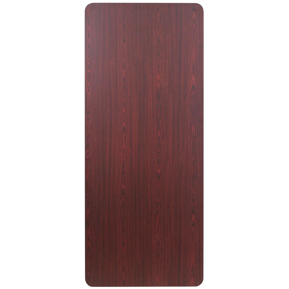 6-Foot High Pressure Mahogany Laminate Folding Banquet Table - Flash Furniture